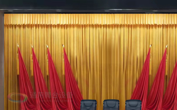 實德經(jīng)商，信譽(yù)永恒！會議廳舞臺幕布 學(xué)校阻燃幕布 機(jī)場演出電動舞臺阻燃幕布批發(fā) 訂做 阻燃處理